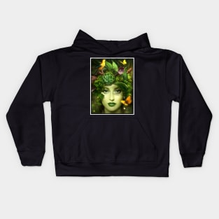 Green Goddess Dryad Fantasy Kids Hoodie